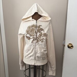 Lucky Brand Cream Cotton Hoodie